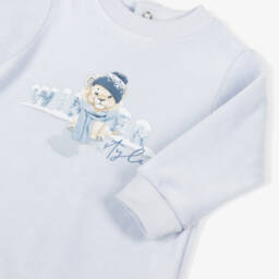 Lapin House-Blue Velour Lion Cub Babysuit Gift | Childrensalon
