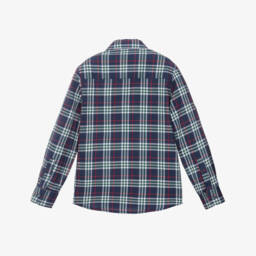 Lapin House-Boys Blue, Red & Green Tartan Shirt | Childrensalon