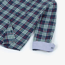 Lapin House-Boys Blue, Red & Green Tartan Shirt | Childrensalon