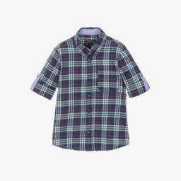 Lapin House-Boys Blue, Red & Green Tartan Shirt | Childrensalon