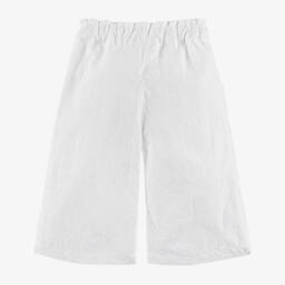 Lapin House-Girls White Broderie Anglaise Cropped Trousers | Childrensalon