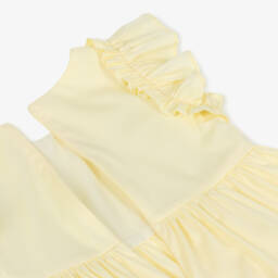 Lapin House-Girls Yellow Cotton Ruffle Dress | Childrensalon
