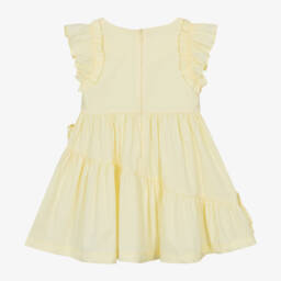 Lapin House-Girls Yellow Cotton Ruffle Dress | Childrensalon