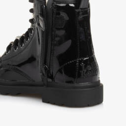 Lelli Kelly-Girls Black Patent Leather Boots with Bead Trim | Childrensalon