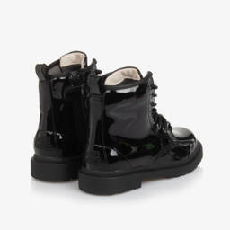 Lelli Kelly-Girls Black Patent Leather Boots with Bead Trim | Childrensalon