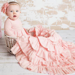 Lemon Loves Layette-Baby Girls Pink Cotton Blanket (86cm) | Childrensalon