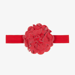 Lemon Loves Layette-Baby Girls Red Pima Cotton Headband | Childrensalon