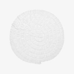 Lemon Loves Layette-Baby Girls White Cotton Blanket (86cm) | Childrensalon