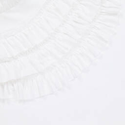 Lemon Loves Layette-Baby Girls White Cotton Blanket (86cm) | Childrensalon