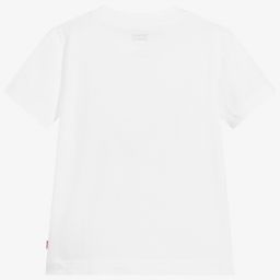 Levi's-Boys White Cotton Logo T-Shirt | Childrensalon