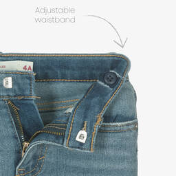 Levi's-جينز بأرجل واسعة قطن دنيم لون أزرق للبنات | Childrensalon