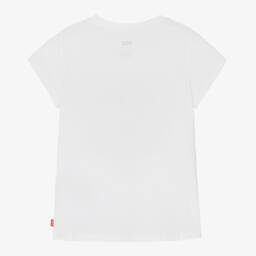 Levi's-Girls White Sportswear Logo Cotton T-Shirt | Childrensalon