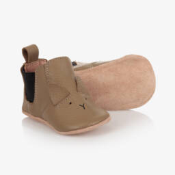 Liewood Beige Leather Pre-Walker Shoes Childrensalon