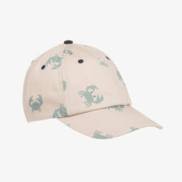 Beige Organic Cotton Crab Print Cap