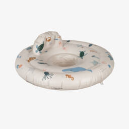 Beige Sea Creature Print Baby Swim Seat (74cm)