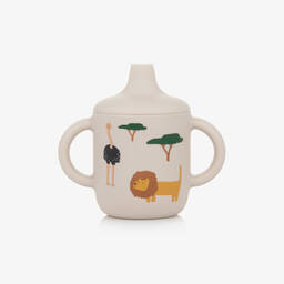 Liewood-Beige Silicone Sippy Cup (12cm) | Childrensalon