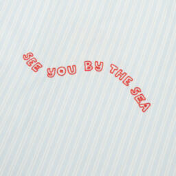 Liewood-Blue Striped Organic Cotton Hooded Poncho | Childrensalon