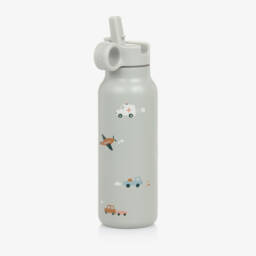 Liewood-Blue Vehicles Water Bottle (19cm) | Childrensalon