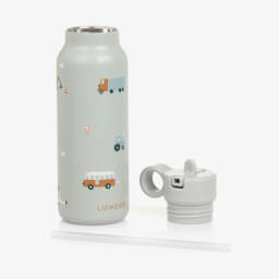 Liewood-Blue Vehicles Water Bottle (19cm) | Childrensalon