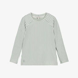 Boys Green Stripe Seersucker Swim Top (UPF40+C)