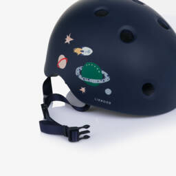 Liewood-Boys Navy Blue Planet Print Bike Helmet | Childrensalon