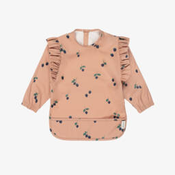 Liewood-Girls Pink Berry Print Apron Bib | Childrensalon