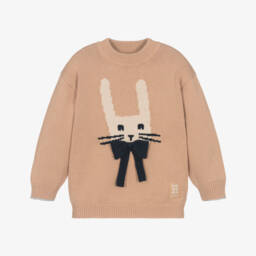 Liewood-Свитер розовый с кроликом из хлопкового трикотажа для девочек | Childrensalon