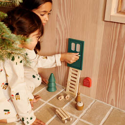 Liewood-مجموعة لعبة باب الجني الخشب لون أخضر (17 سم) | Childrensalon