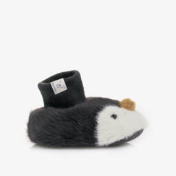 Liewood-Тапочки серые из искусственного меха Пингвин для малышей | Childrensalon