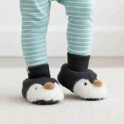 Liewood-Тапочки серые из искусственного меха Пингвин для малышей | Childrensalon