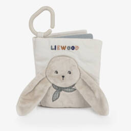 Liewood-كتاب قماش بتصميم أرنب لون عاجي للأطفال الرضع(23 سم) | Childrensalon
