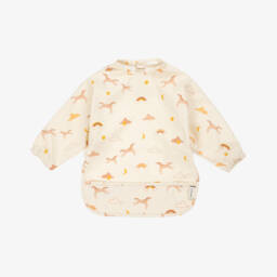 Liewood-Ivory Horse Print Apron Bib | Childrensalon