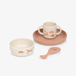Liewood-Ivory & Pink Dream Tableware Set (4 Pieces) | Childrensalon