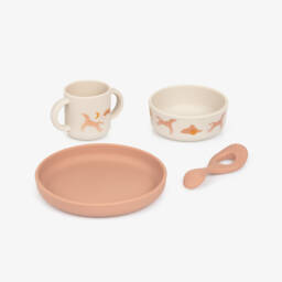 Liewood-Ivory & Pink Dream Tableware Set (4 Pieces) | Childrensalon