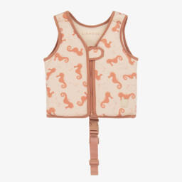 Liewood-Ivory & Pink Seahorse Swimming Float Vest | Childrensalon