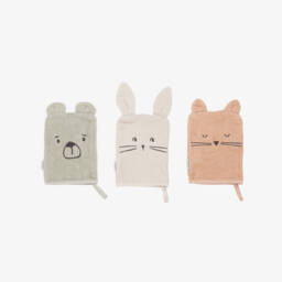 Liewood-Organic Towelling Animal Washcloths (3 Pack) | Childrensalon