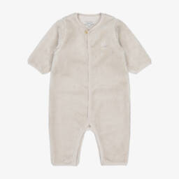 Liewood-Pale Beige Plush Fleece Pramsuit | Childrensalon