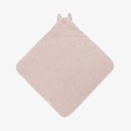 Liewood-Pink Cotton Bunny Hooded Towel (70cm) | Childrensalon
