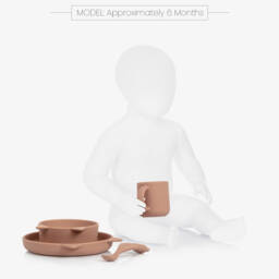 Liewood-Pink Silicone Cat Tableware Set (4 Pieces) | Childrensalon