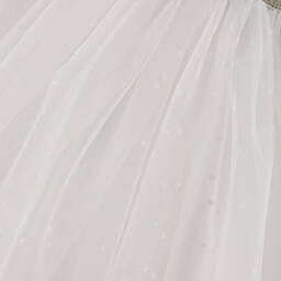 Lili Gaufrette-Girls Ivory Spotted Tulle Skirt | Childrensalon