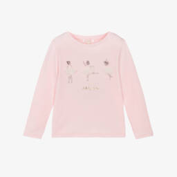 Lili Gaufrette-Girls Pale Pink Cotton Ballerina Top | Childrensalon