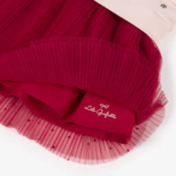 Lili Gaufrette-Girls Pale Pink & Red Cotton & Tulle Eiffel Tower Dress | Childrensalon