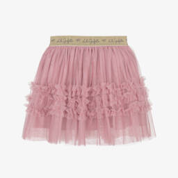 Lili Gaufrette-Girls Pink Ruffled Tulle Skirt | Childrensalon