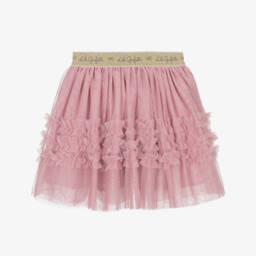 Lili Gaufrette-Girls Pink Ruffled Tulle Skirt | Childrensalon
