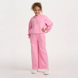 Lili Gaufrette-Худи розовое из скуба трикотажа с вышитым логотипом для девочек | Childrensalon