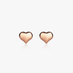 Little Star-Girls Rose Gold Plated Heart Earrings | Childrensalon