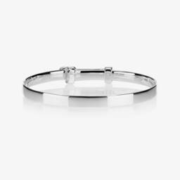 Little Star-Girls Sterling Silver Diamond Heart Bangle | Childrensalon