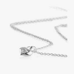 Little Star-سلسال قلب الماس والفضة للبنات (38سم) | Childrensalon