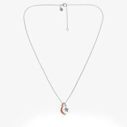 Little Star-Girls Sterling Silver Star & Moon Necklace (38cm) | Childrensalon