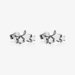 Little Star-Girls Sterling Silver Triple Star Earrings | Childrensalon